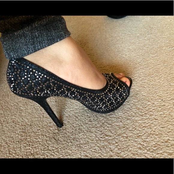 🆕👠Rhinestones peep toe/pumps heels - Picture 3 of 8